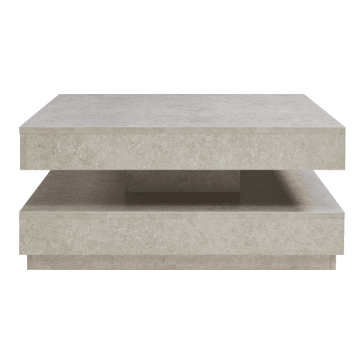 Mesa de centro Florenz tampo giratório 76x76x38 cm Aspeto betão claro en.casa
