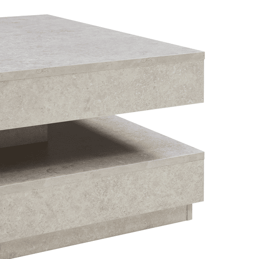 Mesa de centro Florenz tampo giratório 76x76x38 cm Aspeto betão claro en.casa