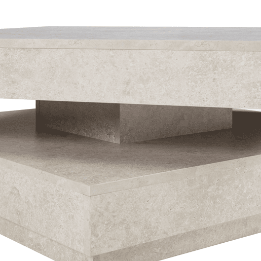 Mesa de centro Florenz tampo giratório 76x76x38 cm Aspeto betão claro en.casa