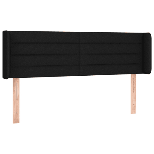 vidaXL Cabeceira de cama c abas tecido 147x16x7888 cm preto