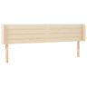vidaXL Cabeceira de cama c abas tecido 203x16x7888 cm creme