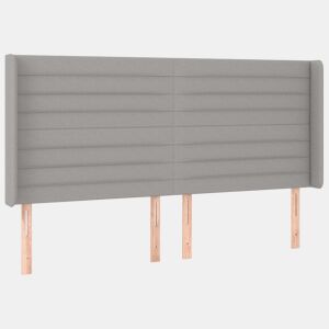 vidaXL Cabeceira cama c abas tecido 163x16x118128 cm cinzento-claro