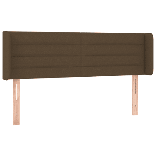 vidaXL Cabeceira de cama c abas tecido 147x16x7888cm castanho-escuro vidaXL Cabeceira de cama c abas tecido 147x16x7888cm castanho-escuro