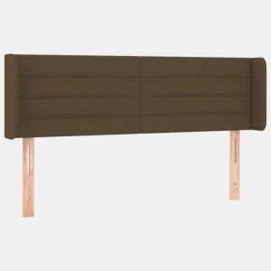vidaXL Cabeceira de cama c abas tecido 147x16x7888cm castanho-escuro