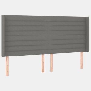 vidaXL Cabeceira cama c abas tecido 163x16x118128 cm cinzento-escuro