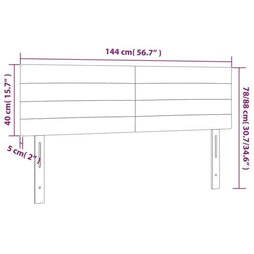 vidaXL Cabeceira de cama c luzes LED tecido 144x5x7888 cm castanho vidaXL Cabeceira de cama c luzes LED tecido 144x5x7888 cm castanho