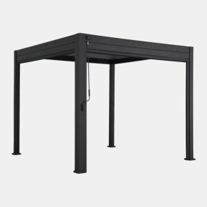 Pérgola bioclimática de alumínio Triomphe 3x3m V2 + 2 toldos 3m, Triomphe 3x3m + acessórios, Antracite, 301x301x250 cm