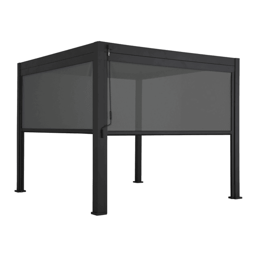 Pérgola bioclimática de alumínio Triomphe 3x3m V2 + 2 toldos 3m, Triomphe 3x3m + acessórios, Antracite, 301x301x250 cm