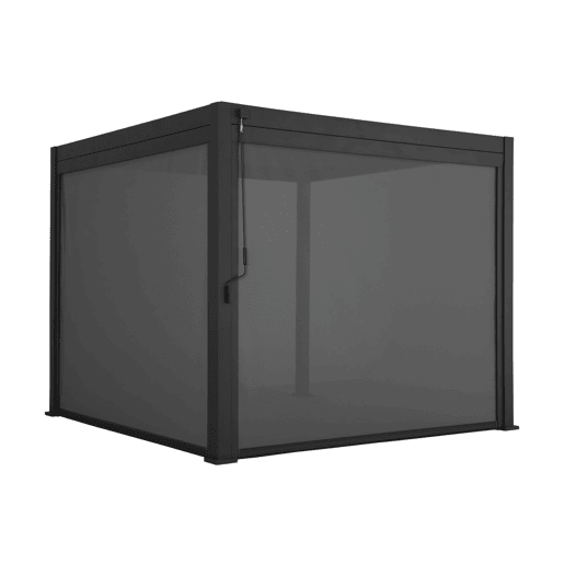 Pérgola bioclimática de alumínio Triomphe 3x3m V2 + 2 toldos 3m, Triomphe 3x3m + acessórios, Antracite, 301x301x250 cm