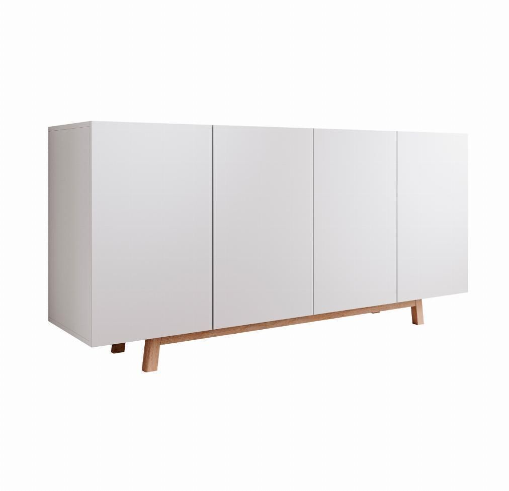 Aparador salón comedor blanco 160x40x79 4 puertas siena muebles bonitos