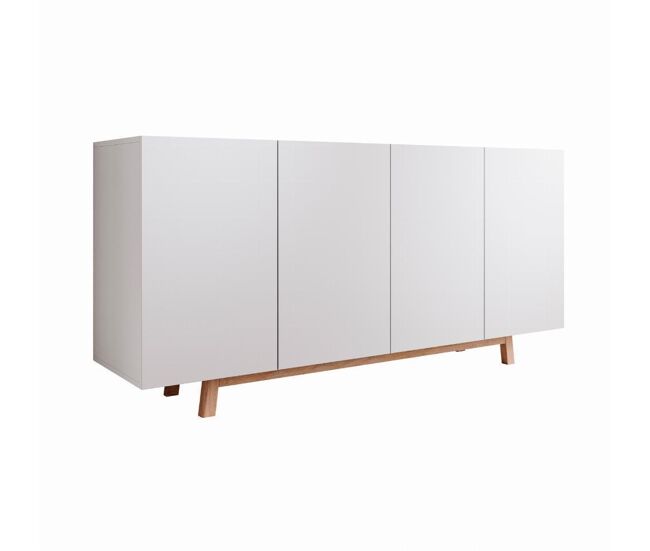 Aparador salón comedor blanco 160x40x79 4 puertas siena muebles bonitos