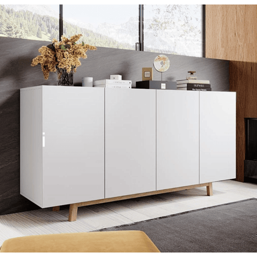Aparador Sala de estar e jantar Branco 160x40x79 4 portas Siena Muebles Bonitos Aparador Sala de estar e jantar Branco 160x40x79 4 portas Siena Muebles Bonitos