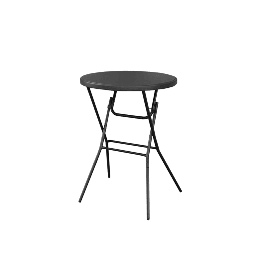 Mesas de recepção, mesas altas dobráveis de aço, set de 4, Gala x4, Cinza escuro, 81x81x110 cm