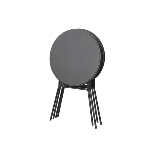 Mesas de recepção, mesas altas dobráveis de aço, set de 4, Gala x4, Cinza escuro, 81x81x110 cm