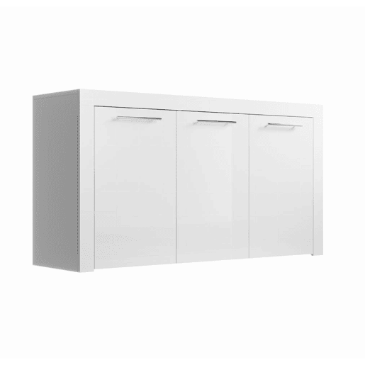 Aparador Sala de estar e jantar Branco 144x42x80 3 portas Nelia Muebles Bonitos