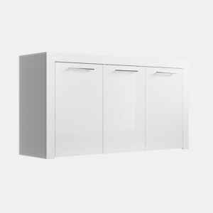 Aparador Sala de estar e jantar Branco 144x42x80 3 portas Nelia Muebles Bonitos