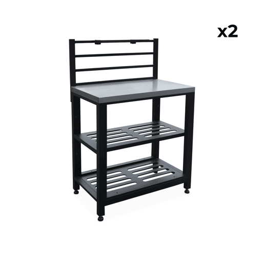 Cozinha externa 6 módulos aço inoxidável, Grimaud 6 modules, Preto, 52.5x80x114 cm Cozinha externa 6 módulos aço inoxidável, Grimaud 6 modules, Preto, 52.5x80x114 cm
