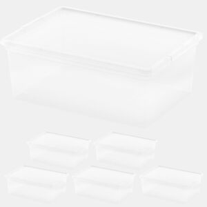 Curver Pack de 6 caixas de arrumação com tampa C-Box 11L transparente