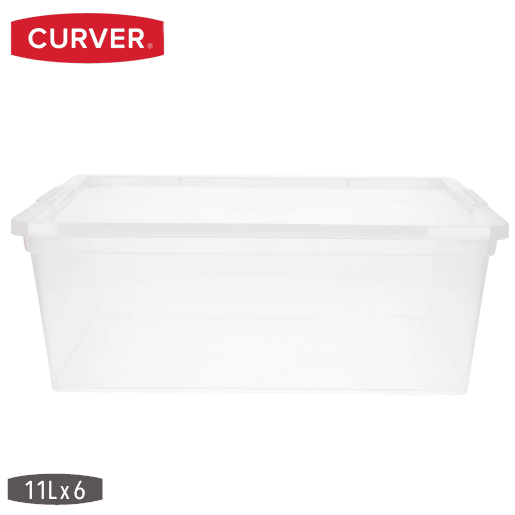 Curver Pack de 6 caixas de arrumação com tampa C-Box 11L transparente