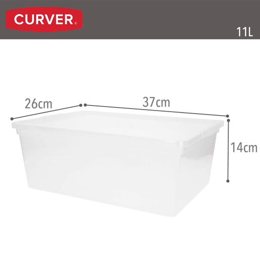 Curver Pack de 6 caixas de arrumação com tampa C-Box 11L transparente