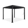 Pérgola bioclimática 3x3m com persiana, alumínio e aço com lâminas ajustáveis, Palace 3x3m, Preto, 292x292x231 cm