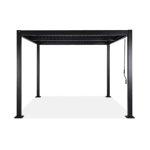 Pérgola bioclimática 3x3m com persiana, alumínio e aço com lâminas ajustáveis, Palace 3x3m, Preto, 292x292x231 cm