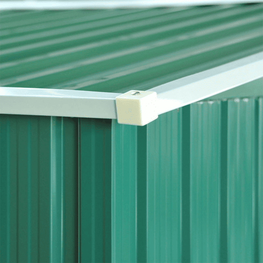 Outsunny Abrigo de Jardim 258x206x178cm 5,3m² Abrigo de Aço Galvanizado com Portas de Correr e Ventilações para Armazenamento de Ferramentas Jardinagem Verde