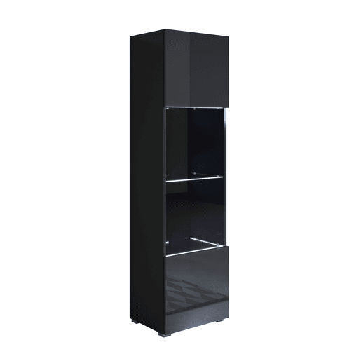Vitrine Sala de estar e jantar Preto 40x29x167 1 porta LED Luke V6 Muebles Bonitos
