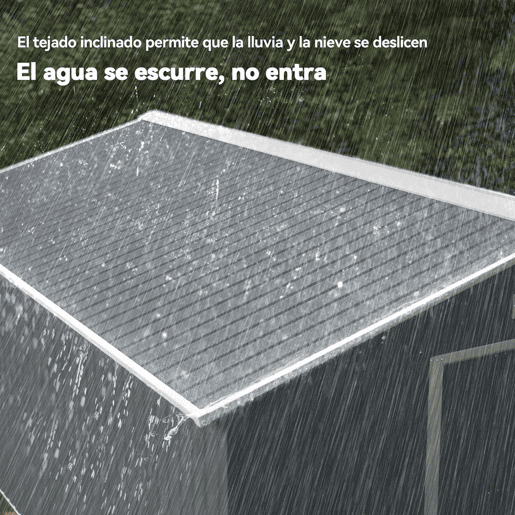 Outsunny Casota de Jardim Exterior, 12,4 m² 340x386x200 cm Abrigo de Jardim Metálico com Portas Duplas com Fechadura, Kit de Fundação e Ventilação para Armazenamento de Bicicletas Cinzento Escuro