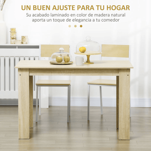 HOMCOM Mesa de Sala de Jantar para 4-6 Pessoas Mesa de Cozinha Retangular Estilo Moderno com Bancada de Melamina de Madeira Carga 50 kg 120x69x75 cm Carvalho