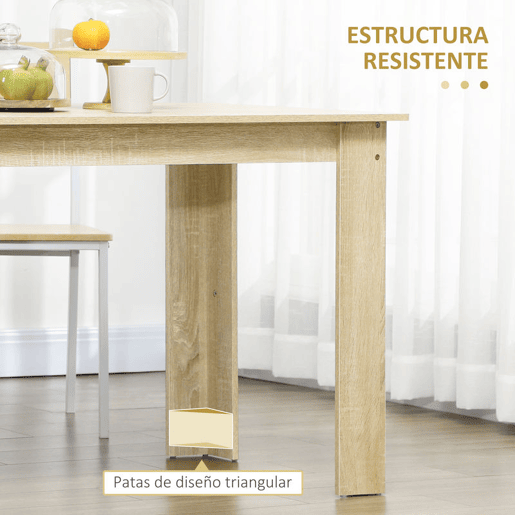 HOMCOM Mesa de Sala de Jantar para 4-6 Pessoas Mesa de Cozinha Retangular Estilo Moderno com Bancada de Melamina de Madeira Carga 50 kg 120x69x75 cm Carvalho