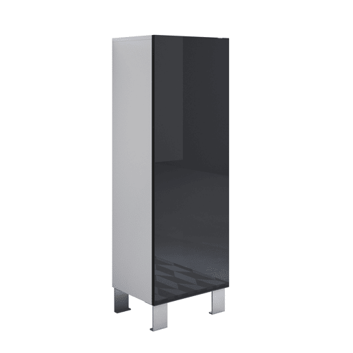 Vitrine Sala de estar e jantar BrancoPreto 40x29x138 1 porta Luke V1 Muebles Bonitos