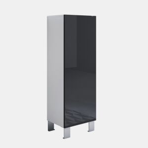 Vitrine Sala de estar e jantar BrancoPreto 40x29x138 1 porta Luke V1 Muebles Bonitos