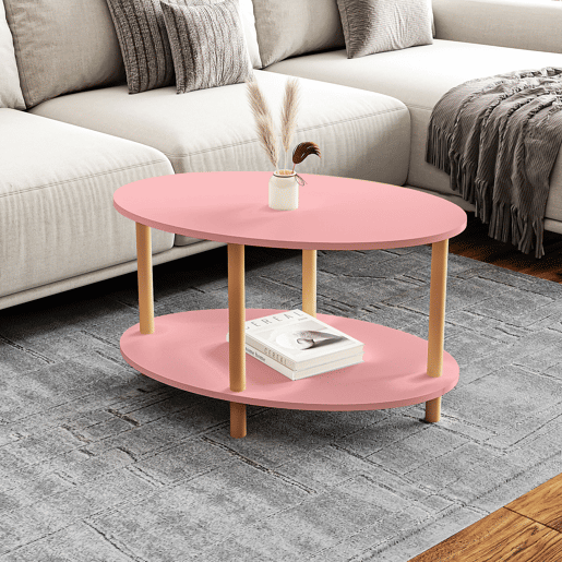 Mesa de centro Højreby 70x44x43 cm Cor-de-rosa en.casa