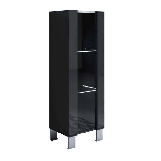 Vitrine Sala de estar e jantar Preto 40x29x138 1 porta LED Luke V2 Muebles Bonitos