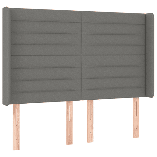 vidaXL Cabeceira cama c abas tecido 147x16x118128 cm cinzento-escuro vidaXL Cabeceira cama c abas tecido 147x16x118128 cm cinzento-escuro