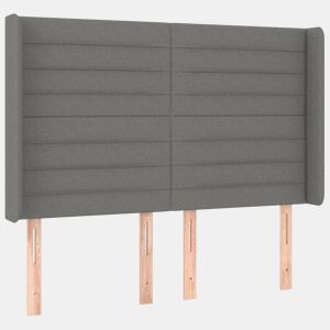 vidaXL Cabeceira cama c abas tecido 147x16x118128 cm cinzento-escuro
