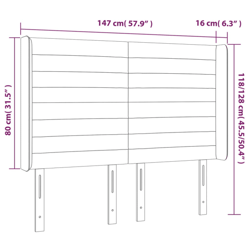 vidaXL Cabeceira cama c abas tecido 147x16x118128 cm cinzento-escuro vidaXL Cabeceira cama c abas tecido 147x16x118128 cm cinzento-escuro