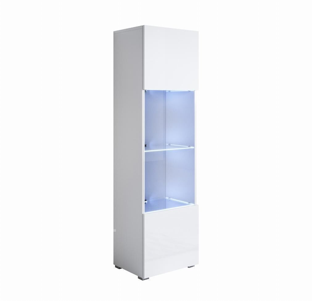 Vitrina salón comedor blanco 40x29x167 1 puerta led luke v6 muebles bonitos