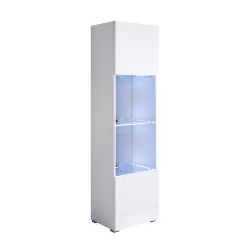 Vitrine Sala de estar e jantar Branco 40x29x167 1 porta LED Luke V6 Muebles Bonitos