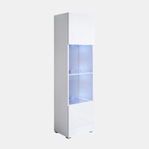 Vitrine Sala de estar e jantar Branco 40x29x167 1 porta LED Luke V6 Muebles Bonitos