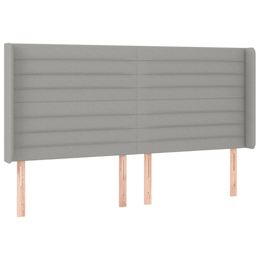 vidaXL Cabeceira cama c abas tecido 183x16x118128 cm cinzento-claro vidaXL Cabeceira cama c abas tecido 183x16x118128 cm cinzento-claro