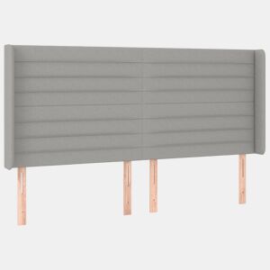 vidaXL Cabeceira cama c abas tecido 183x16x118128 cm cinzento-claro