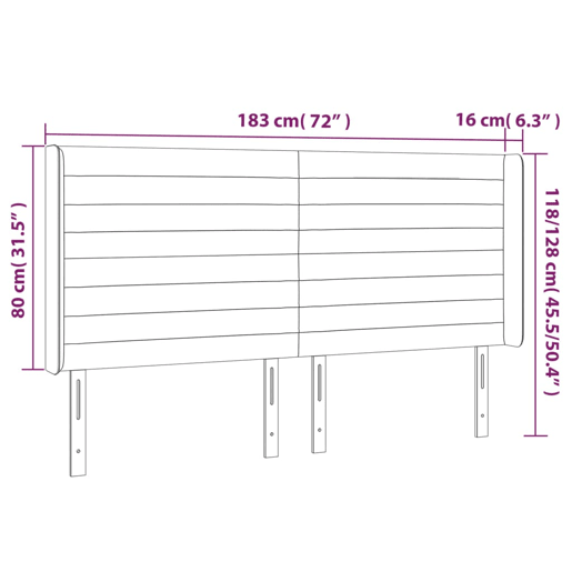 vidaXL Cabeceira cama c abas tecido 183x16x118128 cm cinzento-claro vidaXL Cabeceira cama c abas tecido 183x16x118128 cm cinzento-claro