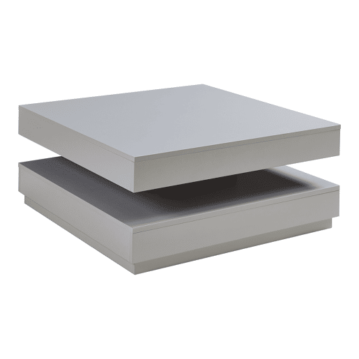 Mesa de centro Florenz tampo giratório 76x76x38 cm Cinzento claro en.casa