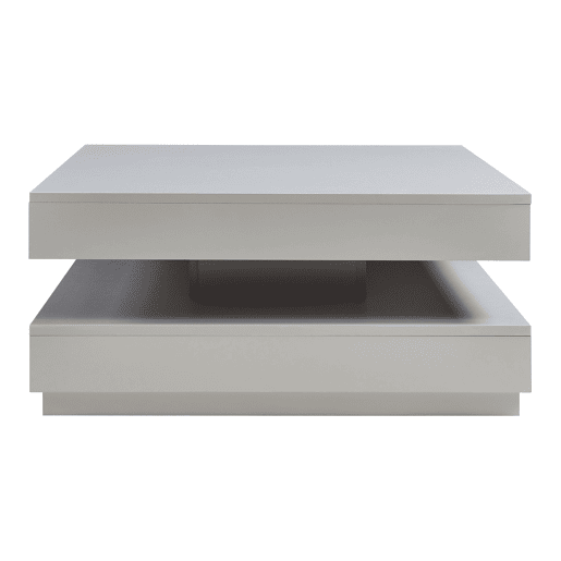 Mesa de centro Florenz tampo giratório 76x76x38 cm Cinzento claro en.casa
