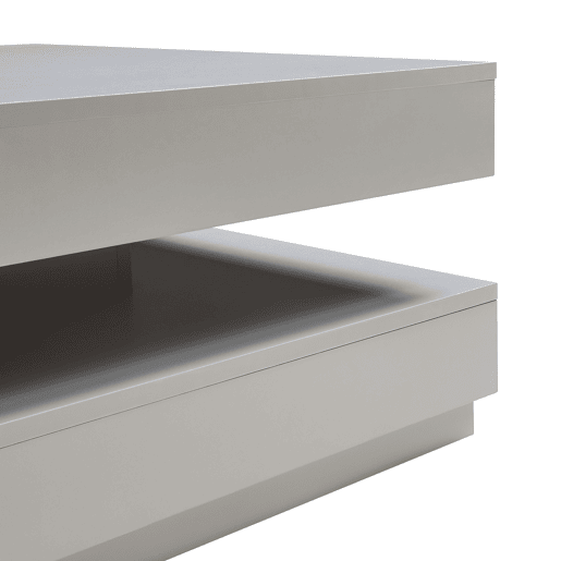 Mesa de centro Florenz tampo giratório 76x76x38 cm Cinzento claro en.casa