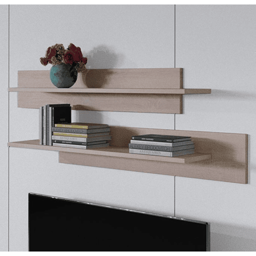 Conjunto 2 Prateleiras Sala de estar e jantar Sonoma 100x20x20 Luke Muebles Bonitos