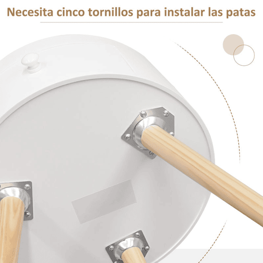 HOMCOM Mesa de Cabeceira com 1 Gaveta Mesa Auxiliar Redonda com Borda Elevada e 3 Pés de Madeira para Dormitório Sala de Estar Estilo Moderno Ø38x45 cm Branco