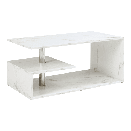 Mesa de centro Haarlem con gaveta 90x50x41 cm Mármore branco en.casa